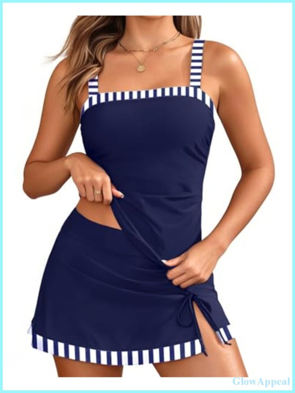 Tankini Swimsuit with Skirt Tummy Control Two Piece Bathing Suit